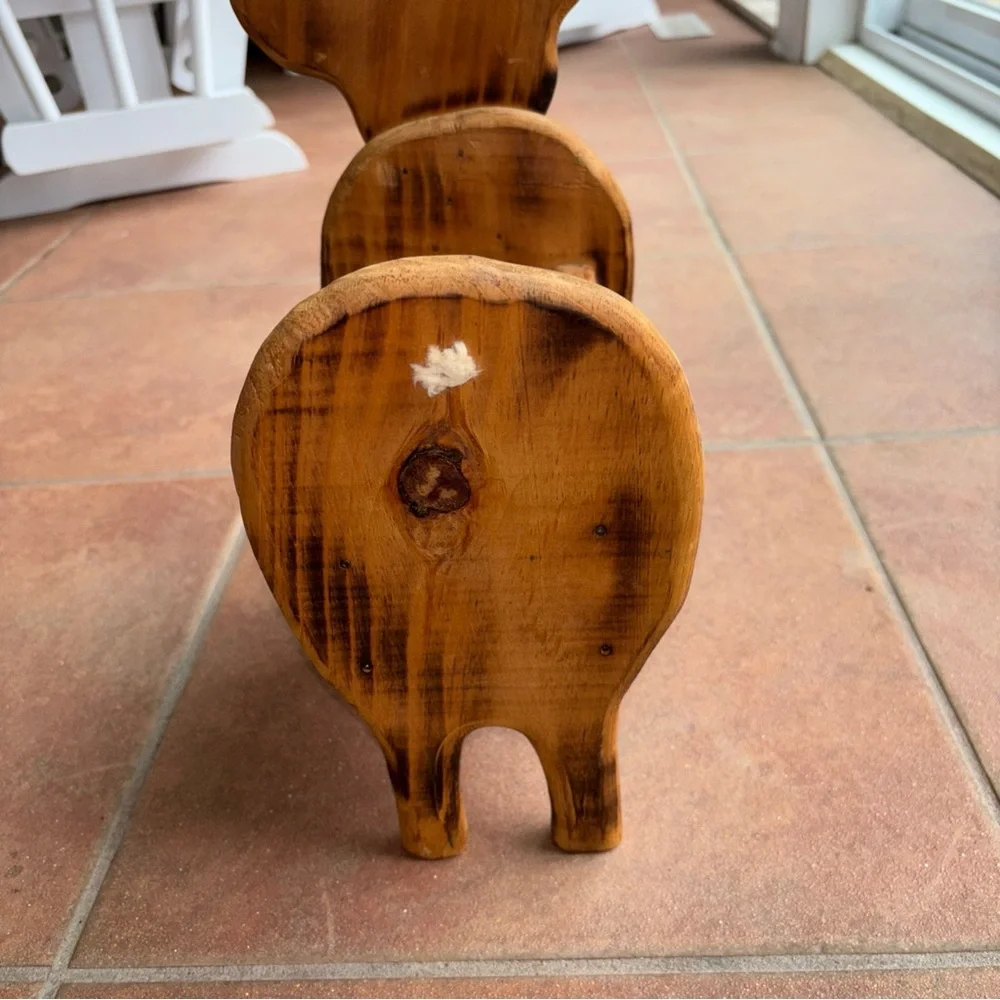 Wooden cow live stock holder hand crafted home decor storage